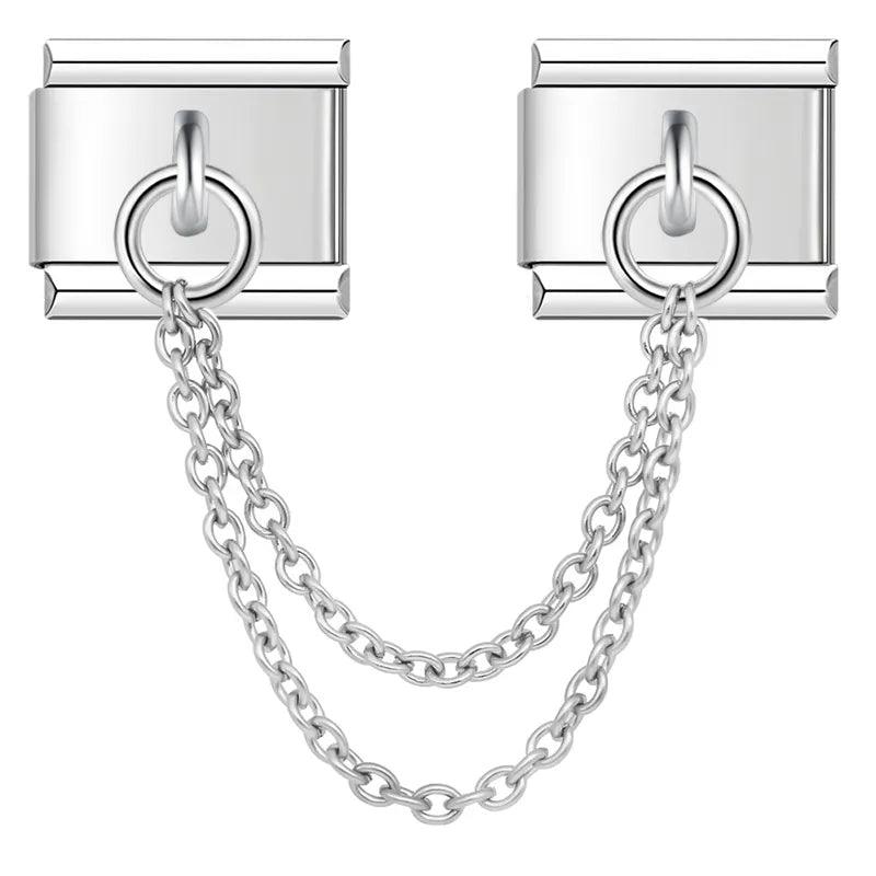 Double Linked Charms, Silver