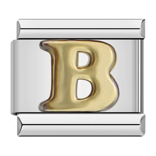 Letter B, in Gold on Silver